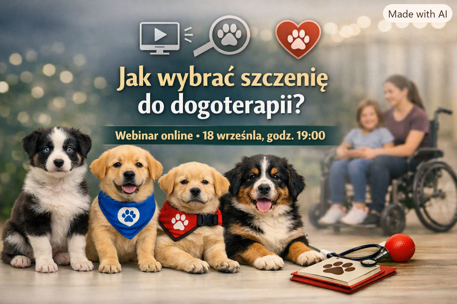 Jak wybrać szczenię do dogoterapii? Webinar dla dogoterapeutów i hodowców