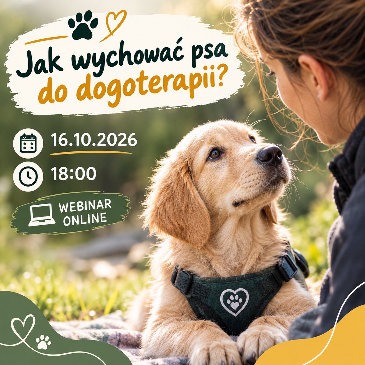 Jak wychować psa do dogoterapii? Webinar dla dogoterapeutów